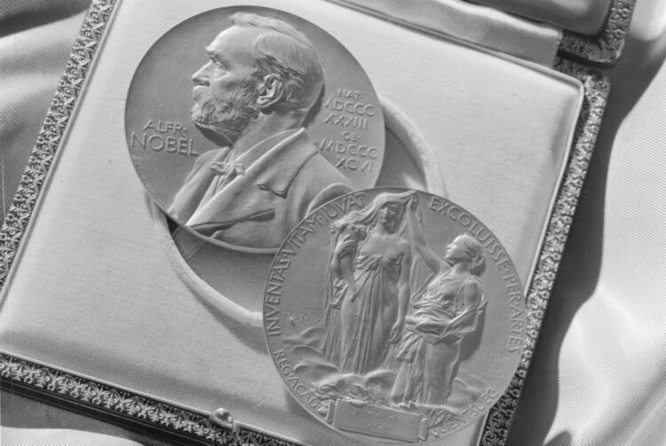 Edwin McMillan's Nobel Prize medal. Photograph taken July 28, 1952. Principal Investigator/Project: Analog Conversion Project