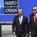 Turkish President Recep Tayyip Erdogan, right, and Foreign Minister Mevlut Cavusoglu arrive for the NATO summit in Brussels on Thursday, May 25, 2017. US President Donald Trump and other NATO heads of state and government on Thursday will inaugurate the new headquarters as well as participating in an official working dinner. (AP Photo/Geert Vanden Wijngaert)