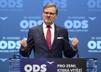 Předseda ODS Petr Fiala hovoří na volebním kongresu strany 18. ledna 2020 v Praze.