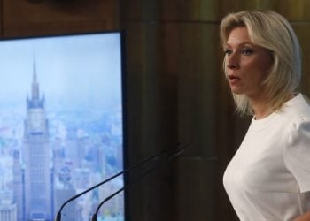 epa06925241 Maria Zakharova, the Russian Foreign Ministry's spokeswoman, attends a briefing in Moscow, Russia, 03 August 2018. Media reports on 31 July 2018 stated that Maria Zakharova has come out with a new career, writing lyrics for pops songs, with her work, 'Paid in Full' which is performed by Russian singer Katya Lel.  EPA-EFE/MAXIM SHIPENKOV