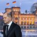 BERLIN, GERMANY - FEBRUARY 24: German Chancellor Olaf Scholz poses for pictures after he recorded a televised address to the nation following the Russian military invasion of Ukraine on February 24, 2022 in Berlin, Germany. Russia began a large-scale attack on Ukraine, with explosions reported in multiple cities and far outside the restive eastern regions held by Russian-backed rebels. (Photo by Hannibal Hanschke - Pool/Getty Images)