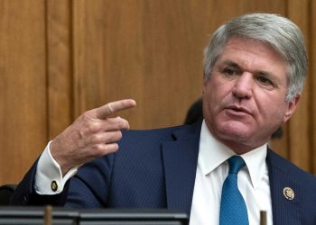 Committee Ranking Member Rep. Michael McCaul, R-Texas, speaks during a House Committee on Foreign Affairs hearing looking into the firing of State Department Inspector General Steven Linick, Wednesday, Sept. 16, 2020 on Capitol Hill in Washington. (Stefani Reynolds/Pool via AP)