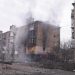 A view of the town of Bakhmut, the site of the heaviest battles with the Russian troops, Donetsk region, Ukraine, Monday, Feb. 27, 2023. (AP Photo/Yevhen Titov)  XEL105