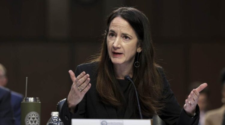 WASHINGTON, DC - MARCH 10: Director of National Intelligence (DNI) Avril Haines testifies before the Senate Intelligence Committee on March 10, 2022 in Washington, DC. The committee held a hearing on worldwide threats. (Photo by Kevin Dietsch/Getty Images)