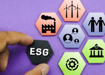 hexagon with the Concept of ESG or Environmental, Social and Governance Concept