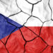 Czech Republic Flag On Cracked background
